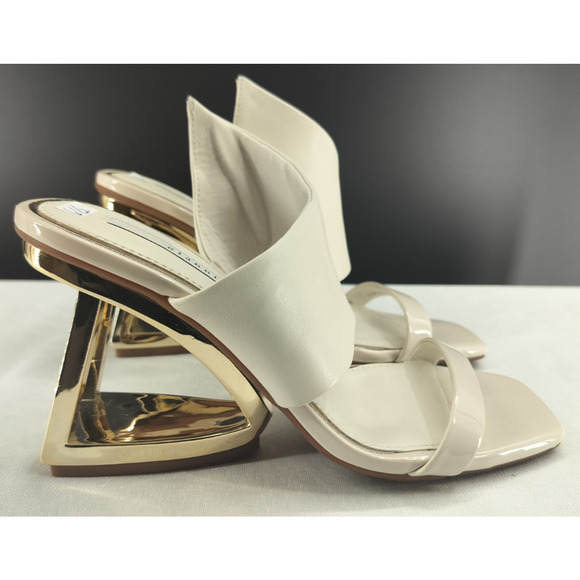 Gianni Bini, Sandal the Paityn Leather Architectural Detail Wedge Pearl - Picture 14 of 16